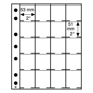 Grande Kunststoffhüllen für 20 Münzrähmen, 5er Pack