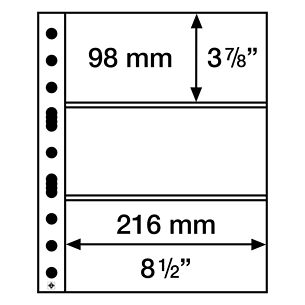 Grande Easy Kunststoffhüllen,  3 Taschen quer für Banknoten, klar, 50er Pack