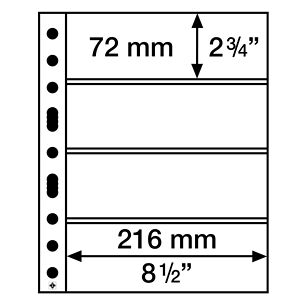 Grande Easy Kunststoffhüllen,  4 Taschen quer für Banknoten, klar, 50er Pack