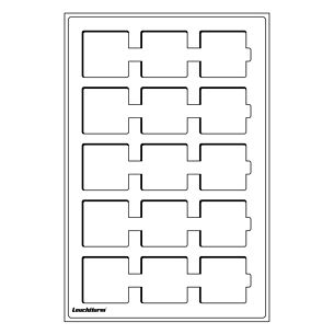 Tab Münztableau L mit 15 eckigen Fächern (50 mm), blau, 2er  Pack