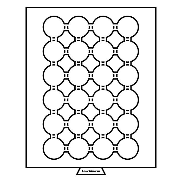 MB Münzbox mit 24 runde Fächer (35 mm), rauchfarben