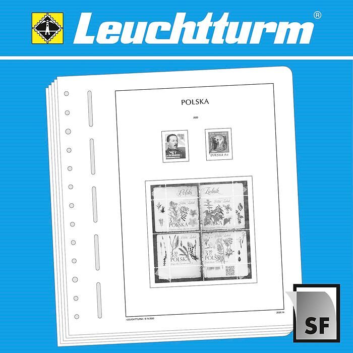 Leuchtturm Vordruckblätter mit Klemmtaschen Polen 1980-1984