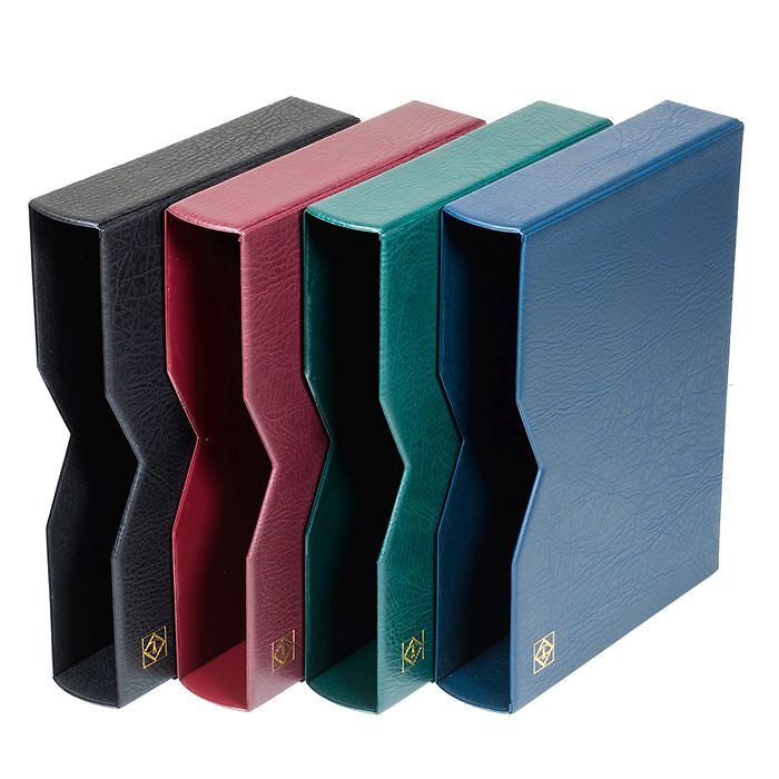 Schutzkassette für Einsteckbücher wattierter Ledereinband 64 Seiten, schwarz