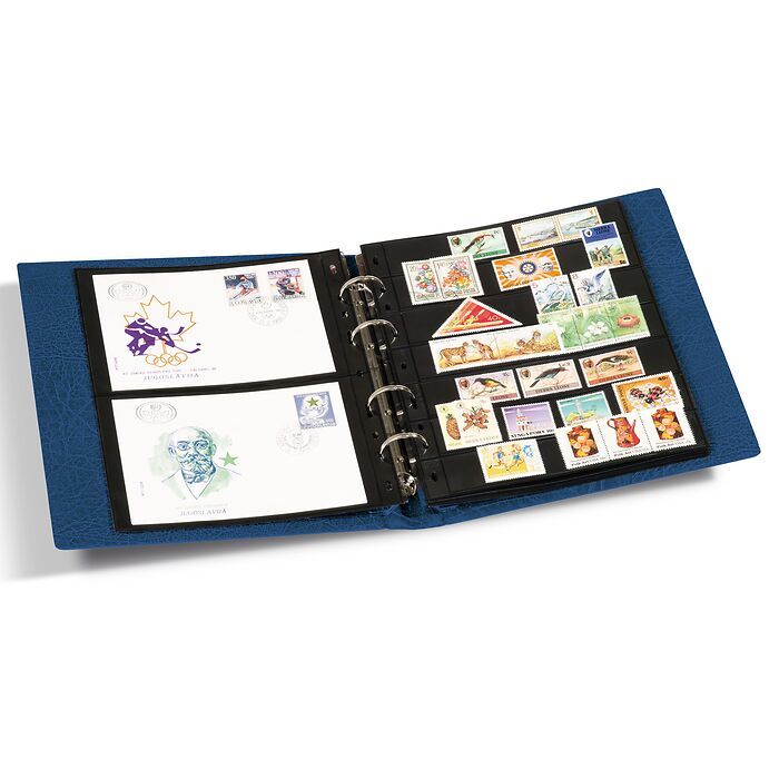 Optima F Ringbinder, inkl. Schutzkassette, blau