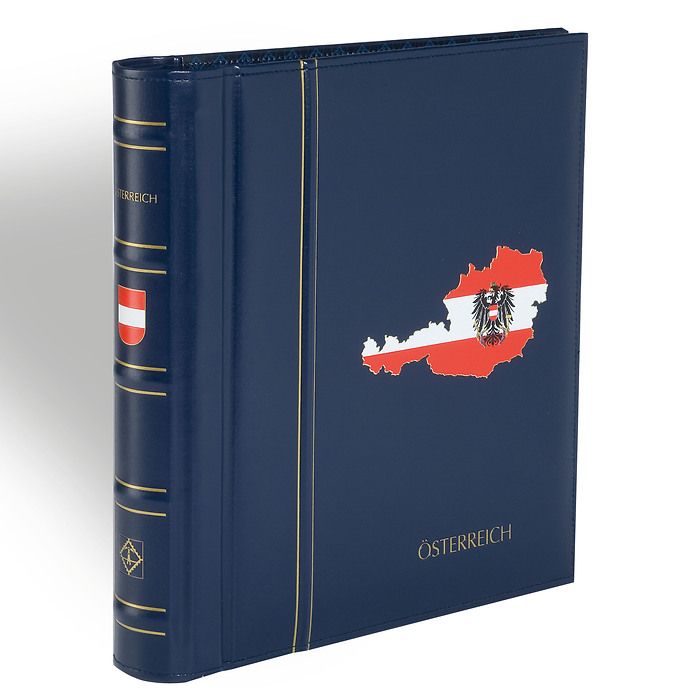 Leuchtturm Vordruckalbum mit Klemmtaschen 'Österreich 1980-2004', blau