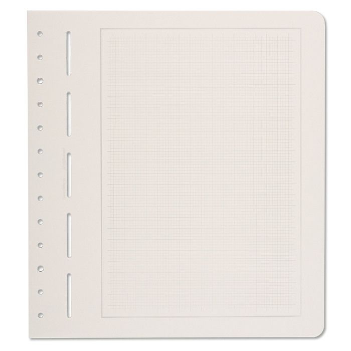 Leuchtturm Primus A neutrale Albenblätter, zartgraues Netz,  grauer Rand, 50er Pack