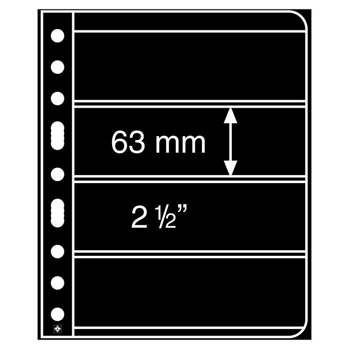 Vario Kunststoffhüllen mit 4er Einteilung, schwarz, 5er Pack