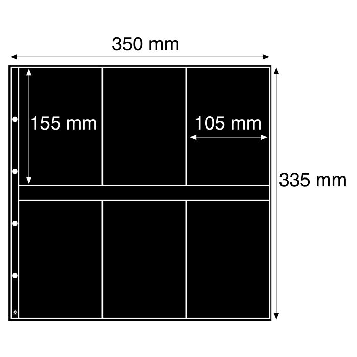 Maximum Kunststoffhüllen, für  neue Postkarten, Hochformat,  schwarz, 5er Pack