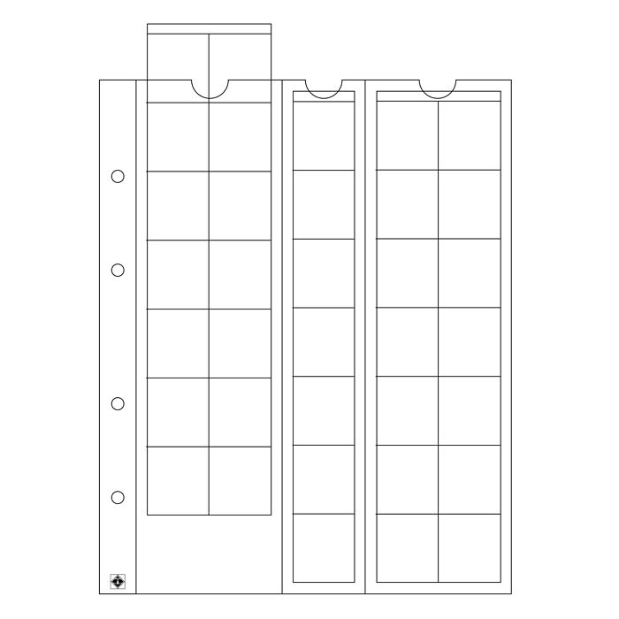 Optima Münzhüllen für 35 Münzen bis 27 mm Ø, glasklar, 5erPack