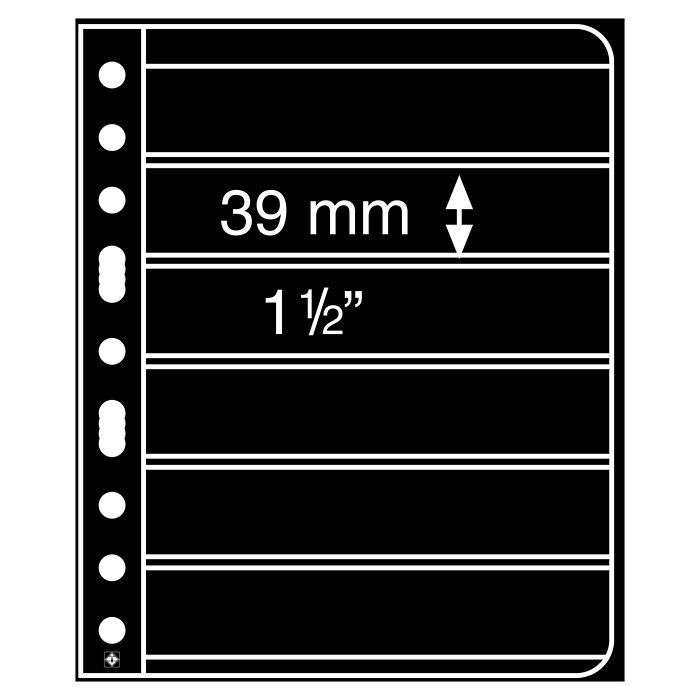 Vario Kunststoffhüllen mit 6er Einteilung, schwarz, 5er Pack