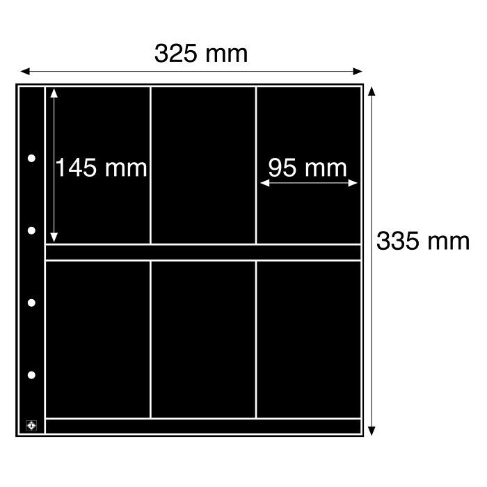 Maximum Kunststoffhüllen, für  alte Postkarten, Hochformat,  schwarz, 5er Pack