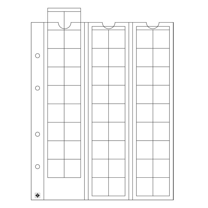 Optima Münzhüllen für 54 Münzen bis 20 mm Ø, glasklar, 5erPack