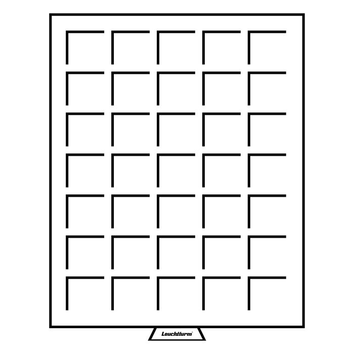 MB Münzbox mit 35 eckige Fächer (35 mm), rauchfarben