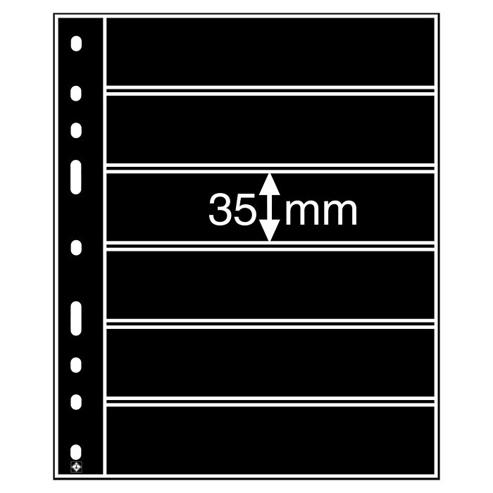 Optima Kunststoffhüllen mit 6er Einteilung, schwarz, 10er Pack