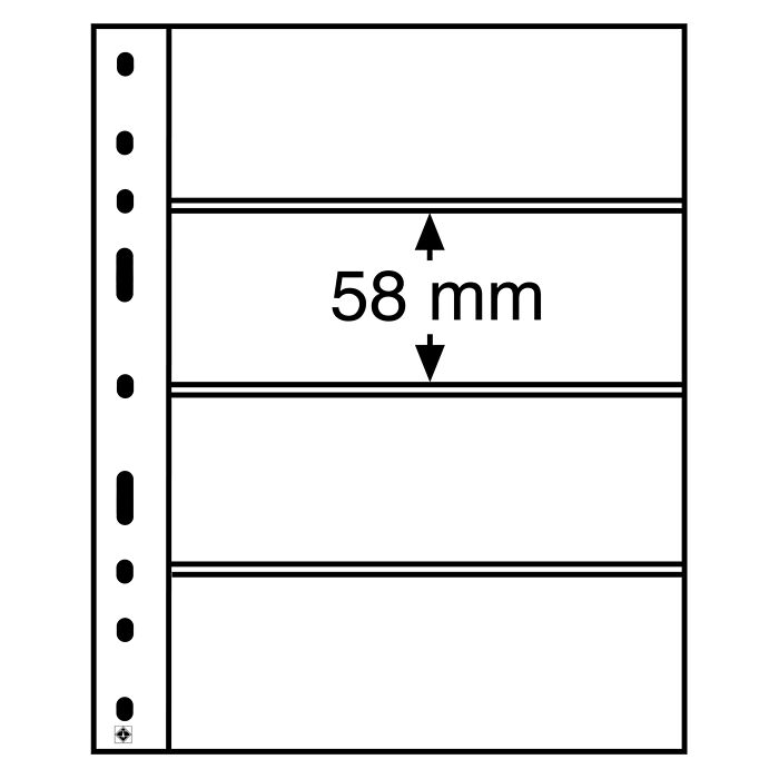 Optima Kunststoffhüllen mit 4er Einteilung, glasklar, 10er Pack