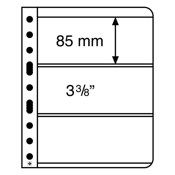 Vario Kunststoffhüllen mit 3er Einteilung, glasklar, 5er Pack