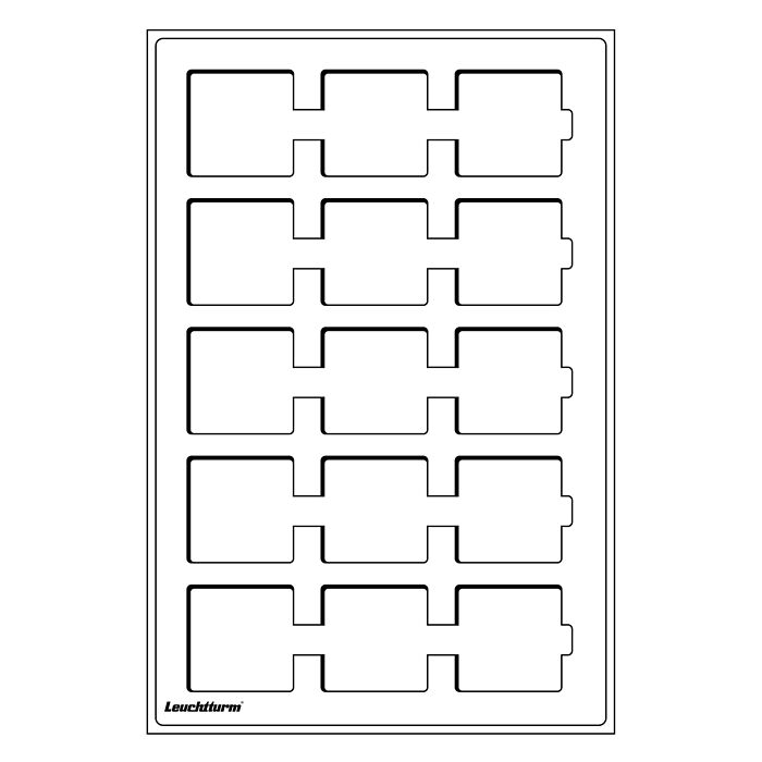 Tab Münztableau L mit 15 eckigen Fächern (50 mm), blau, 2er  Pack