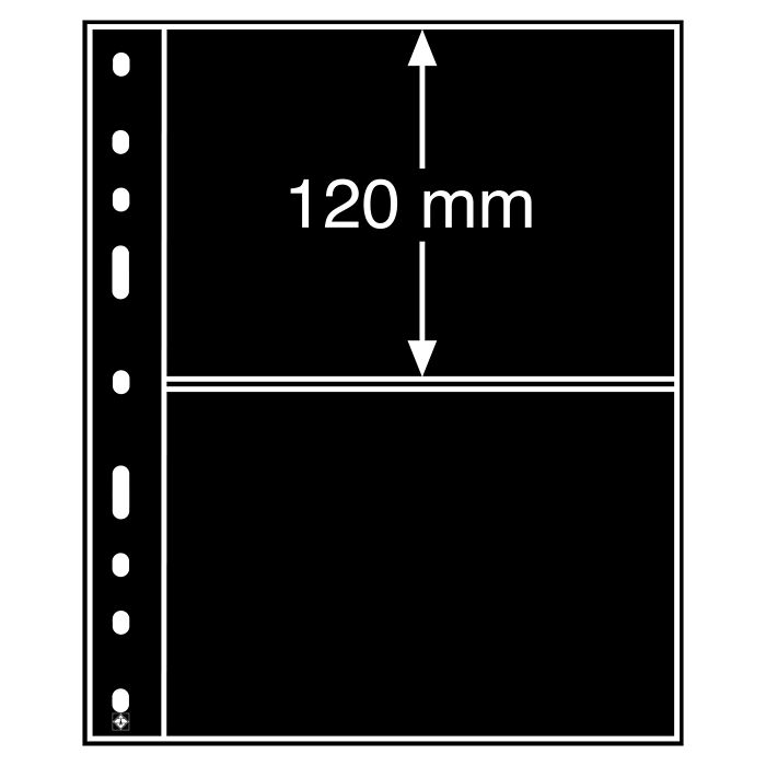 Optima Kunststoffhüllen mit 2er Einteilung, schwarz, 10er Pack