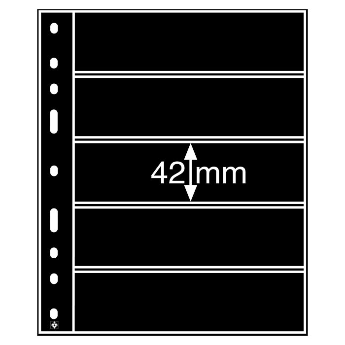 Optima Kunststoffhüllen mit 5er Einteilung, schwarz, 10er Pack