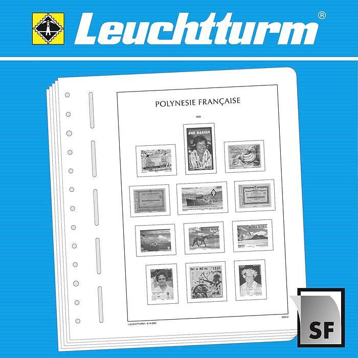 Leuchtturm Vordruckblätter mit Klemmtaschen Französisch Polynesien 1958-1979