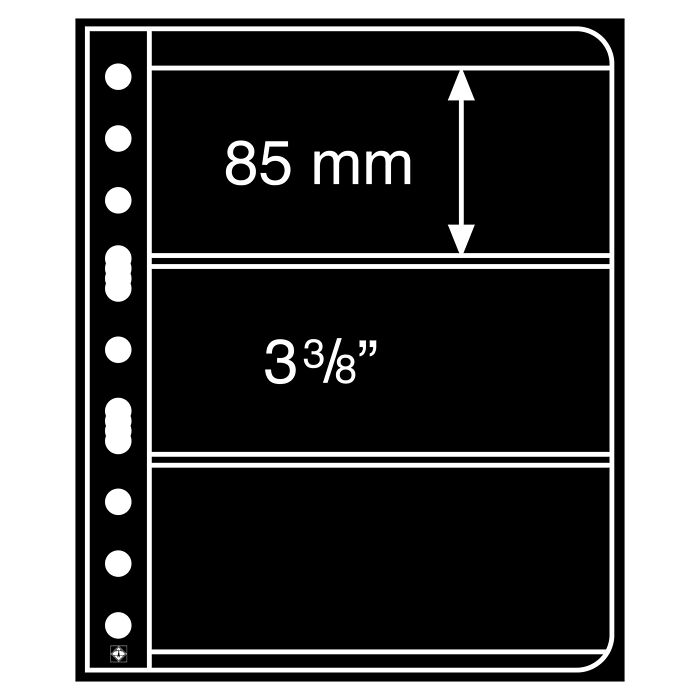 Vario Kunststoffhüllen mit 3er Einteilung, schwarz, 5er Pack