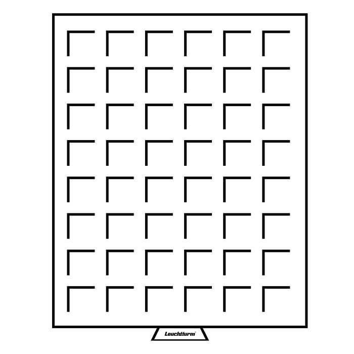 MB Münzbox mit 48 eckige Fächer (28 mm), rauchfarben