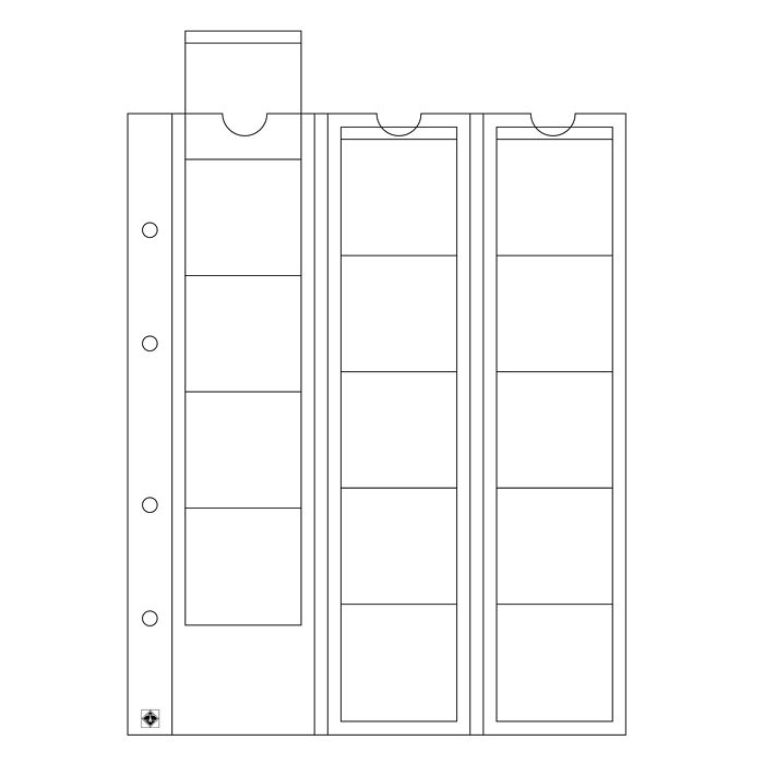 Optima Münzhüllen für 15 Münzen bis 42 mm Ø, glasklar, 5erPack