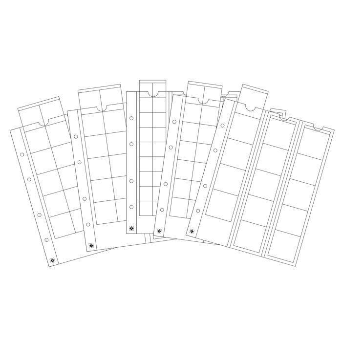 Optima Münzhüllen, je 1x 42, 27 und 20 sowie 2x 34