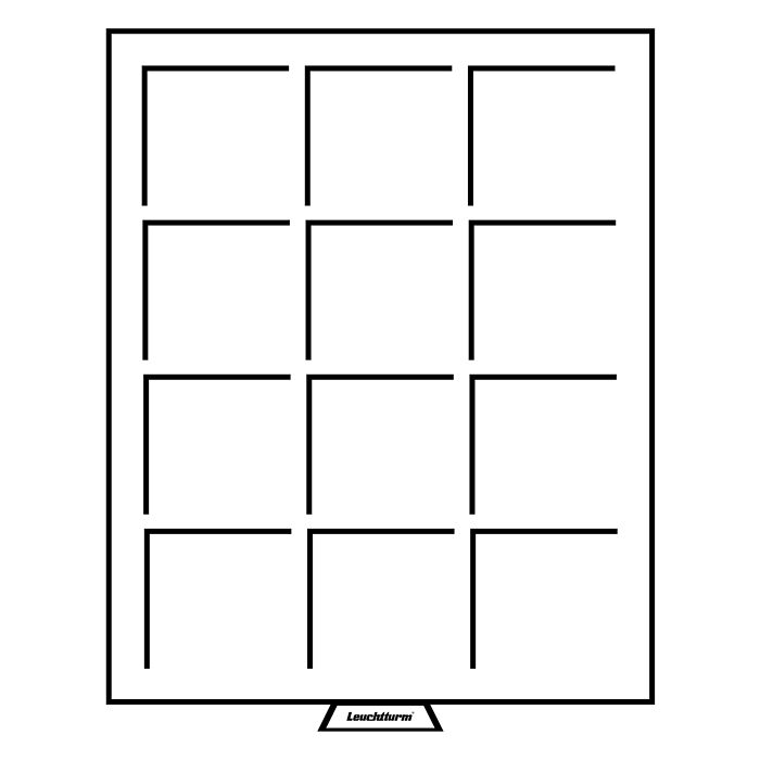 MB Münzbox mit 12 eckige Fächer (67 x 67 mm), rauchfarben