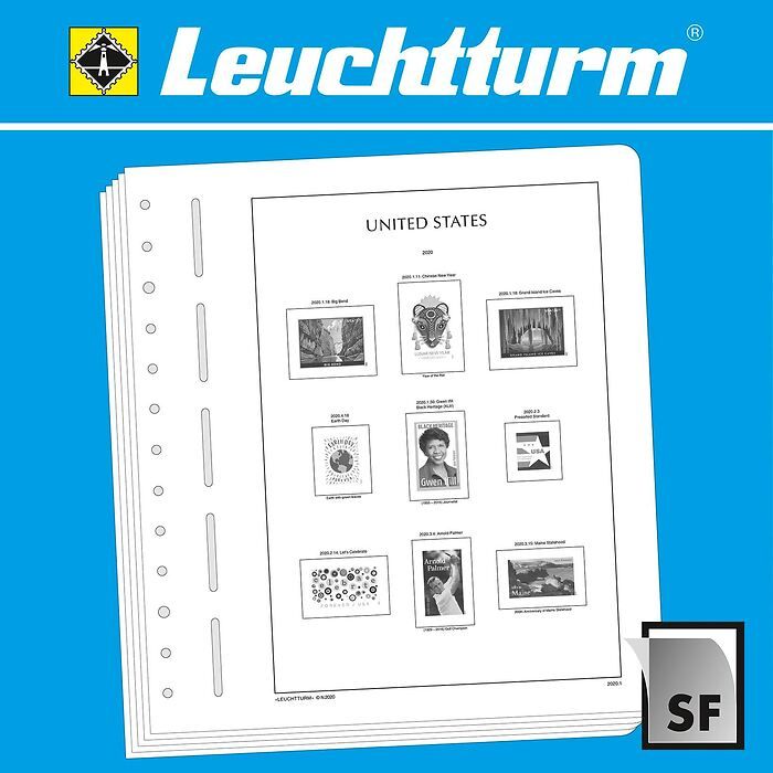 Leuchtturm Vordruckblätter mit Klemmtaschen USA 2015-2019