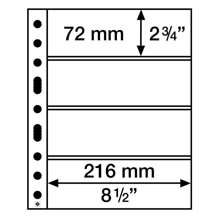 Grande Easy Kunststoffhüllen,  4 Taschen quer für Banknoten, klar, 50er Pack