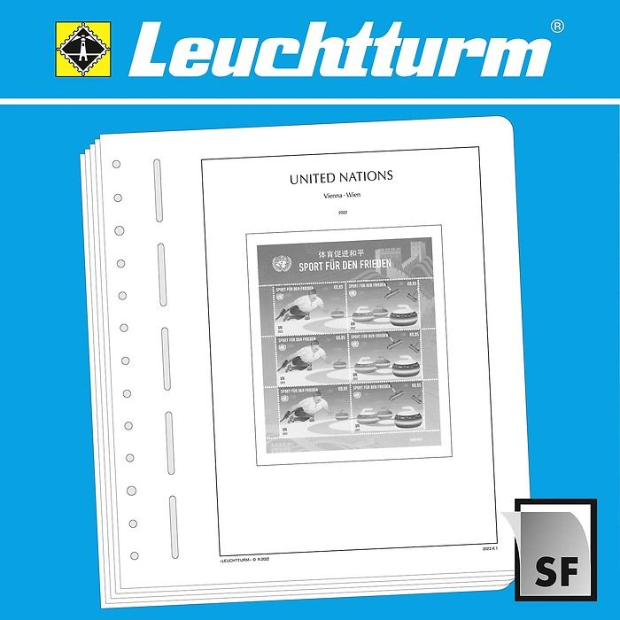 Leuchtturm Nachtrag mit Klemmtaschen UNO Wien-Kleinbogen 2019