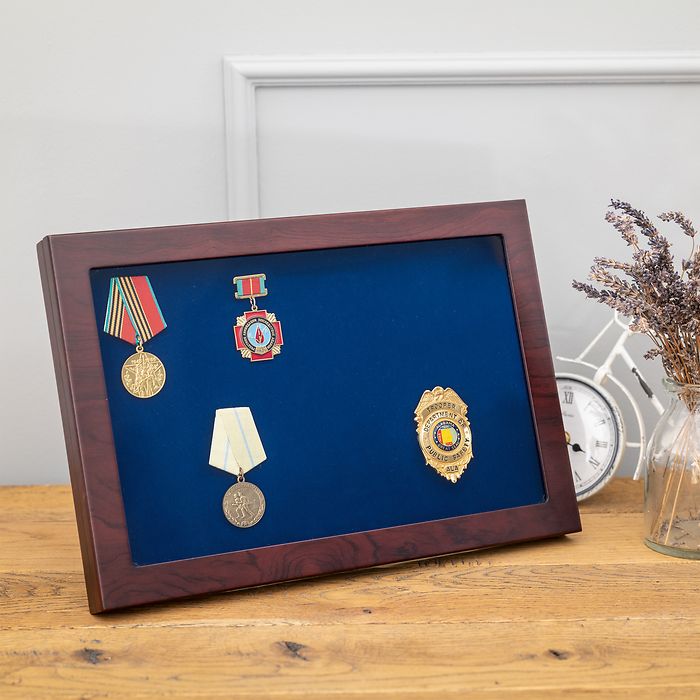 Militaria Vitrine mit Glasdeckel und Aufstellfunktion