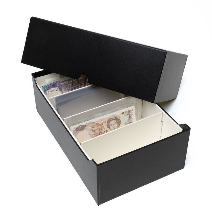 Logik Archivbox für 500 Banknoten, schwarz