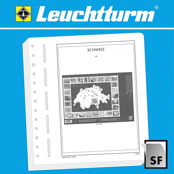 Leuchtturm Sondernachtrag mit  Klemmtaschen CH-Bogen 'Mein Kanton - unsere Schweiz' 2022