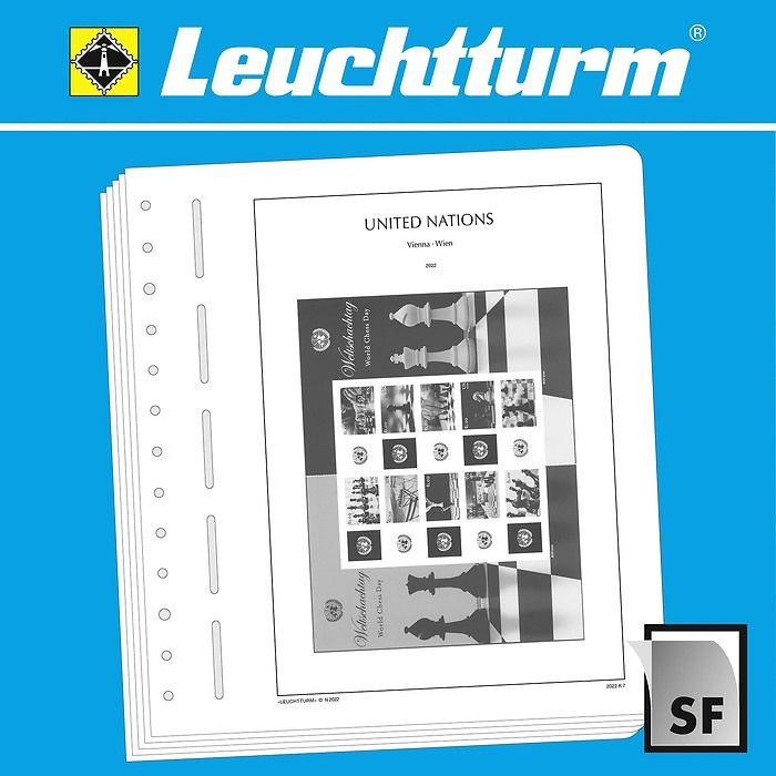 Leuchtturm Nachtrag mit Klemmtaschen UNO Wien-Personalisierte Bogen 2022