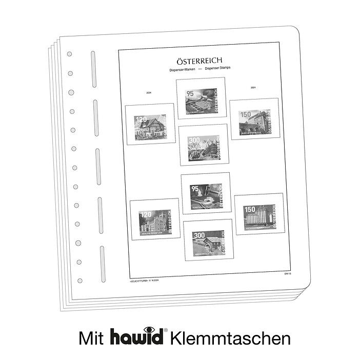 Leuchtturm Nachtrag mit Klemmtaschen Österreich - Dispenser-Marken 2024